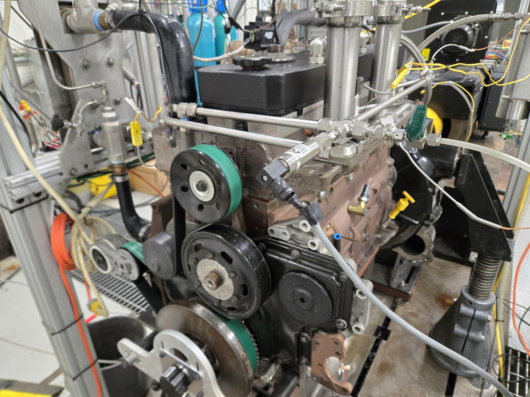 Turbulent jet ignition in a fully ammonia-fueled engine